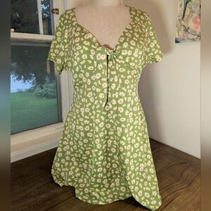 Plus Size Floral Green Dress